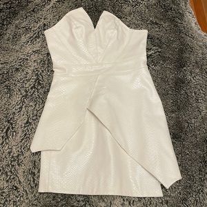 Cream faux leather snakeskin House of CB mini dress